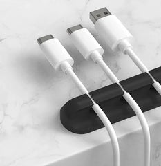 Black Silicone Cable Holder | Pack of five for best organization