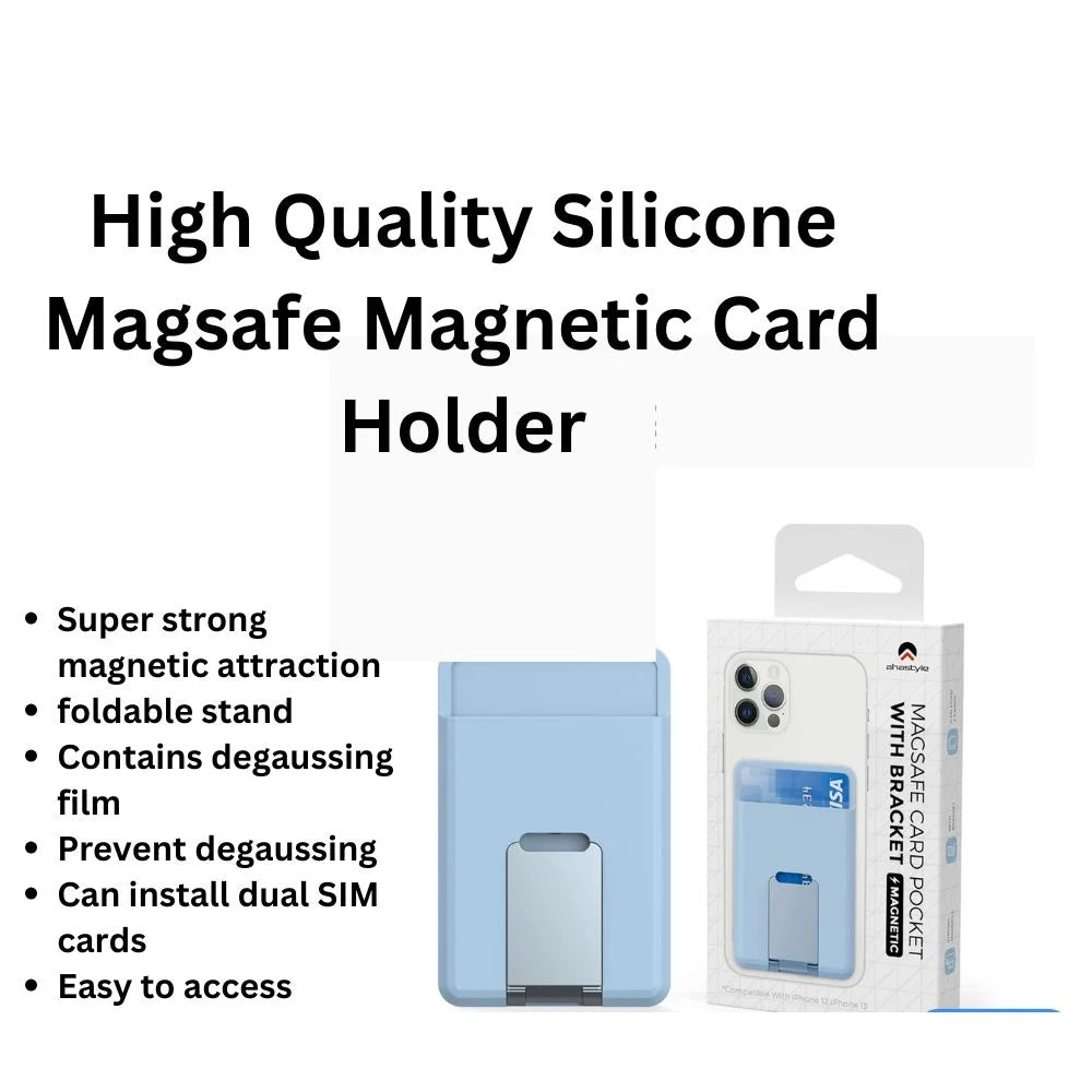 Silicone Magnetic Phone Wallet Card Holder Compatible with Apple