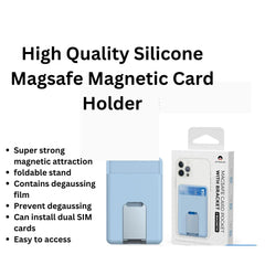 Silicone Magnetic Phone Wallet Card Holder Compatible with Apple