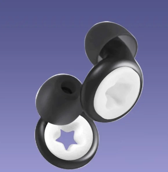 Black Five Star Design Silicone Earplugs | Noise Reducing Earplugs