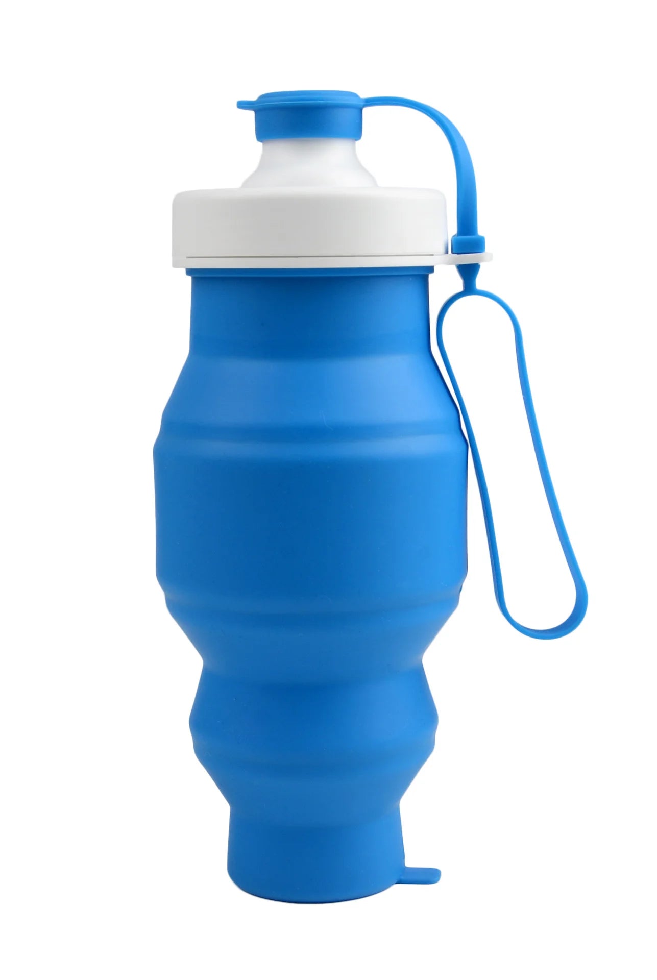 Ocean Blue 500ml Silicone Foldable Water Bottle for Sports