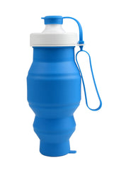 Ocean Blue 500ml Silicone Foldable Water Bottle for Sports