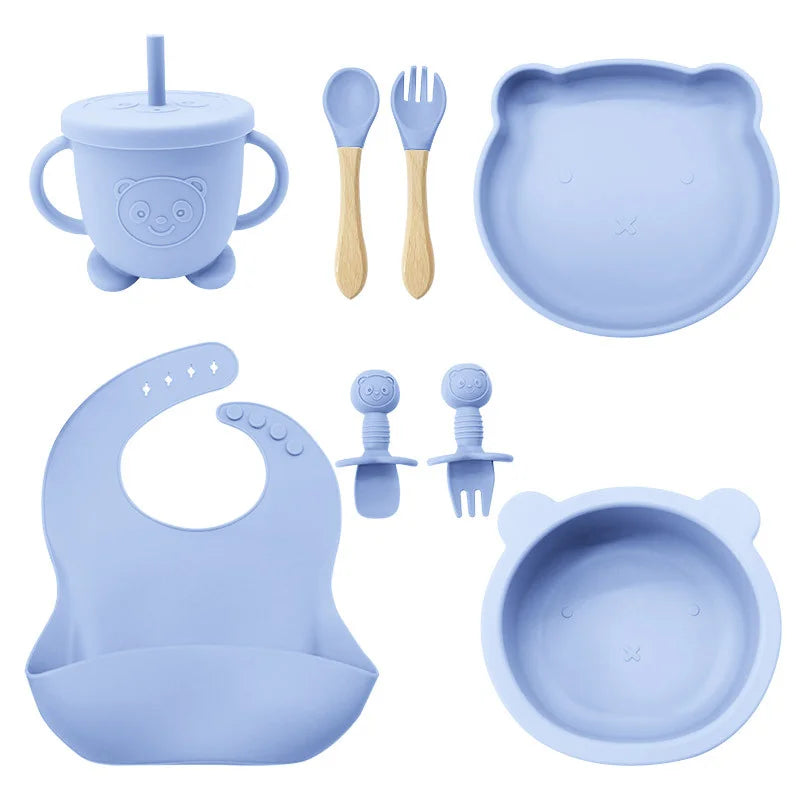 8-piece Silicone Baby Feeding Set | Prefect for Baby Feeding