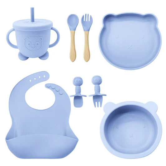 8-piece Silicone Baby Feeding Set | Prefect for Baby Feeding