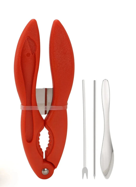Red 4pcs Crab Crackers and Tools Seafood
