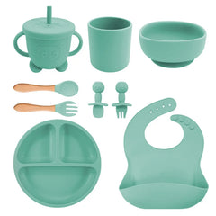 cyan Baby Feeding Set | Silicone Baby Utensils