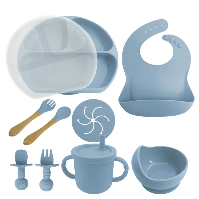 8-piece Silicone Baby Meal Set | Baby Utensils