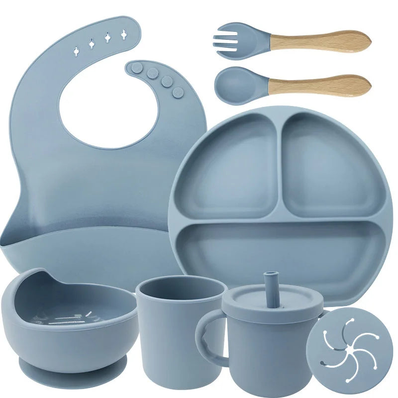 8-piece Silicone Baby Meal Set | Baby Utensils