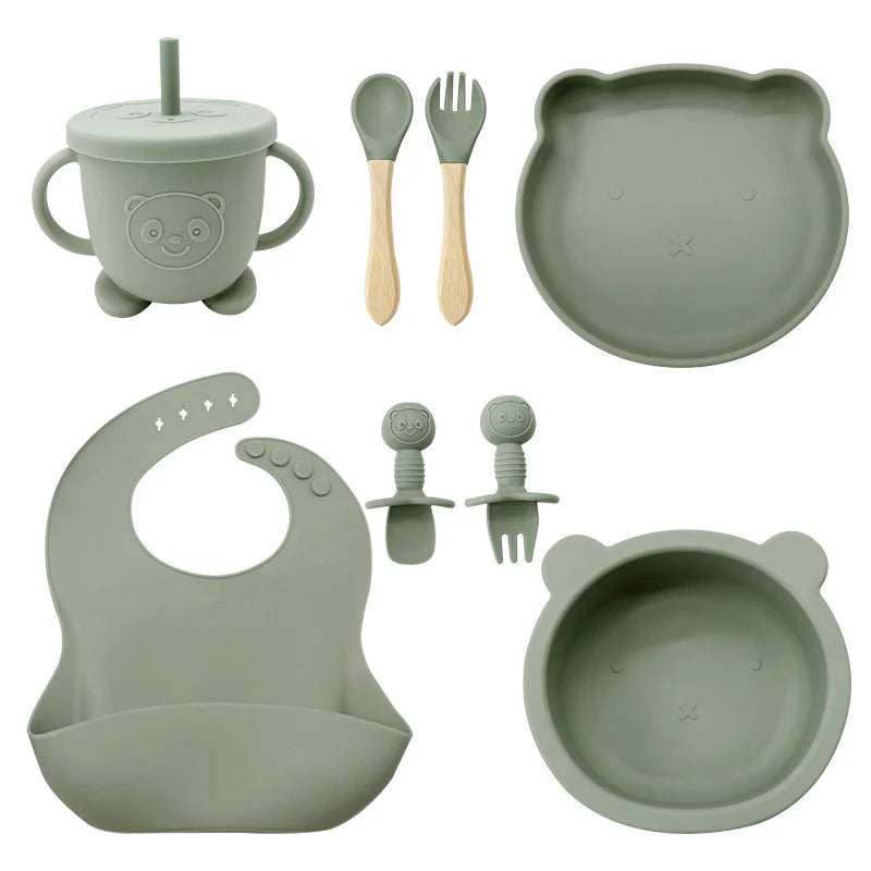 8-piece Silicone Baby Feeding Set | Prefect for Baby Feeding