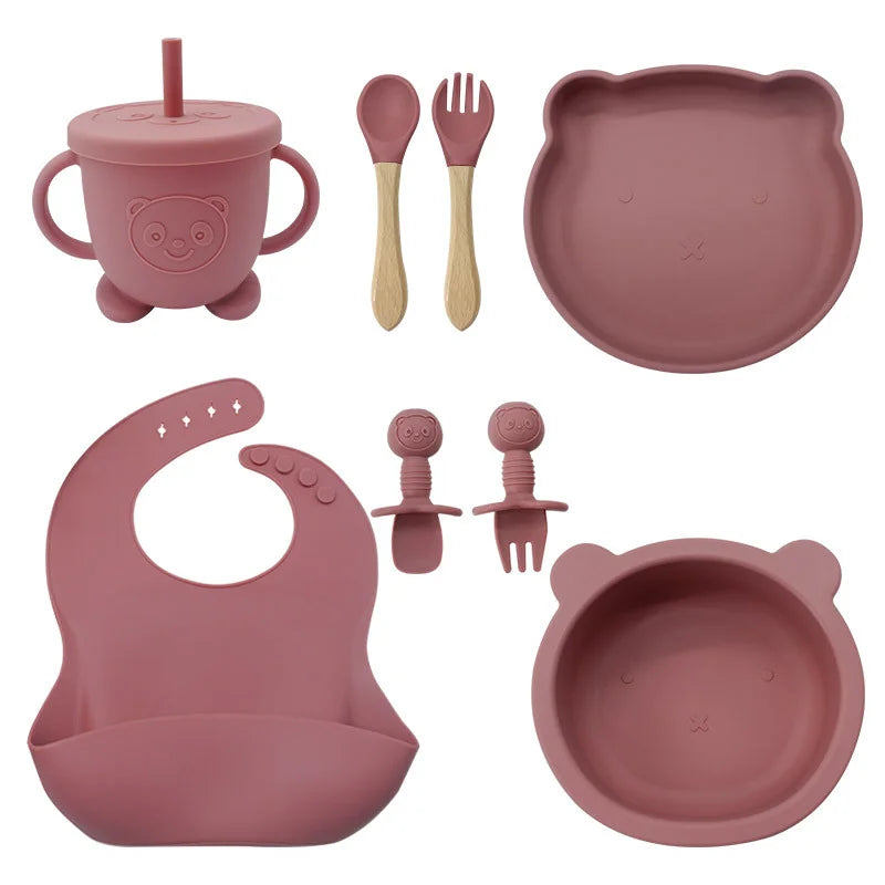 8-piece Silicone Baby Feeding Set | Prefect for Baby Feeding