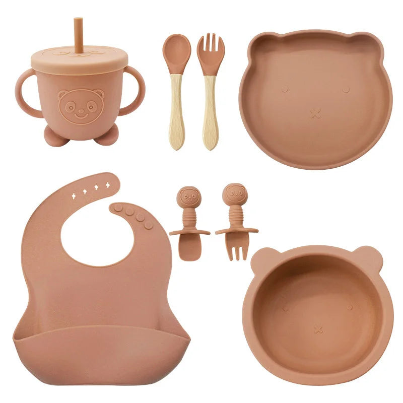 8-piece Silicone Baby Feeding Set | Prefect for Baby Feeding