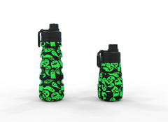 oval Matcha Green BPA free Silicone Foldable Water Bottle