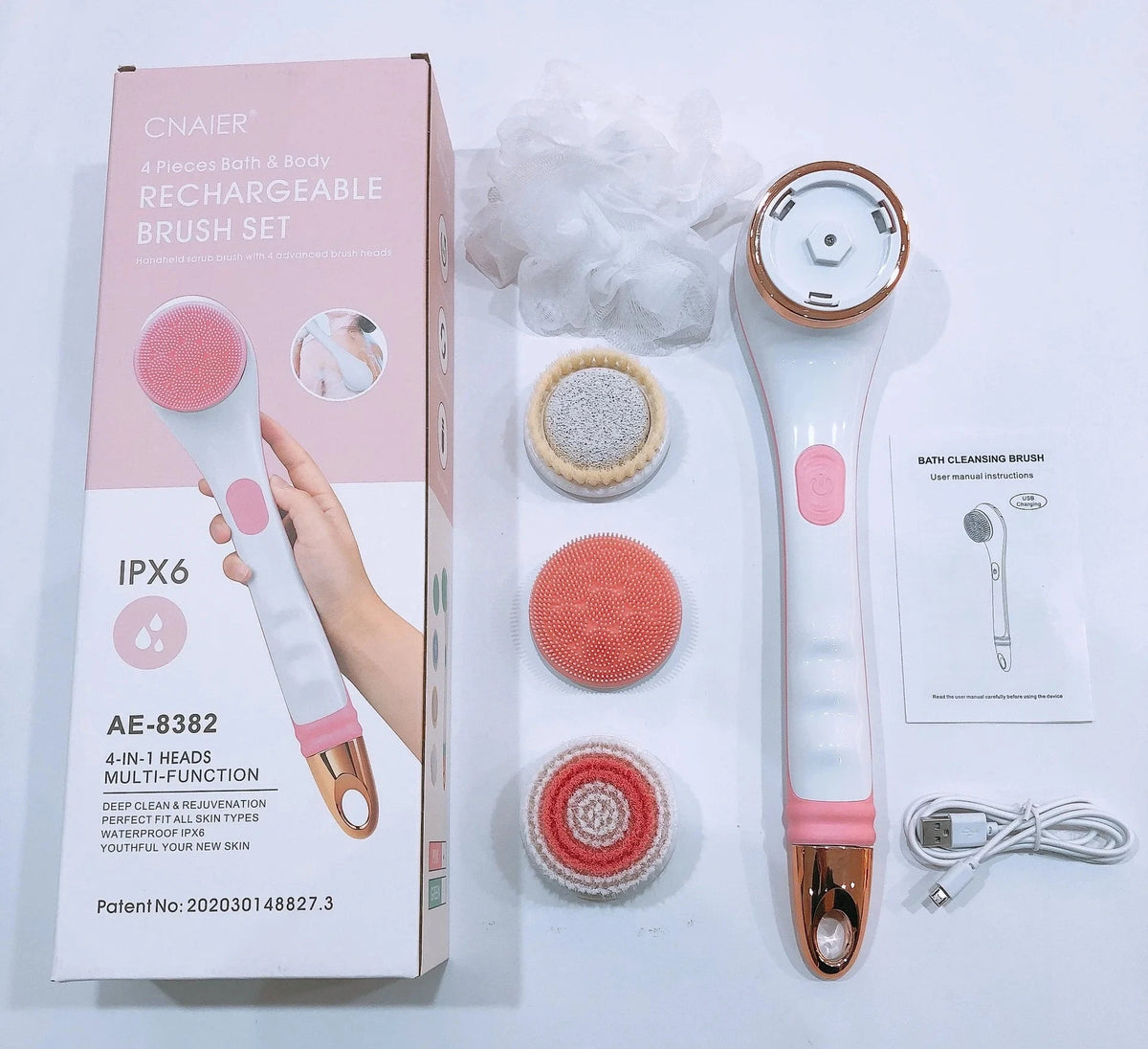 Pink Electric Shower Silicone Body Scrubber | Shower Brush