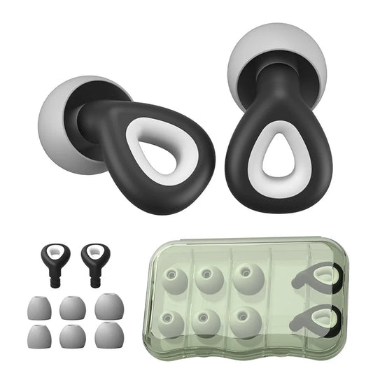 Black Flexible Silicone Noise Reducing Earplugs