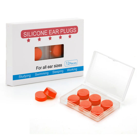 Orange Waterproof Silicone Molded Ear Plugs for Adults and Kids