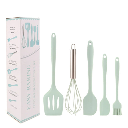 Green 5-piece Kitchen Baking Tools Spatula Set