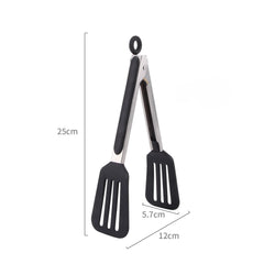 Black Silicone Cooking Tongs Stainless Steel