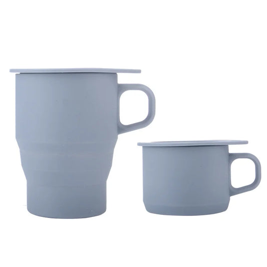 Dark grey 300 ml Silicone Collapsible Cup For Traveling