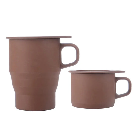 Brown 300 ml Silicone Collapsible Cup For Traveling