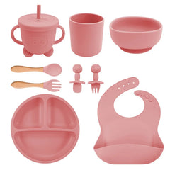 Pink Baby Feeding Set | Silicone Baby Utensils