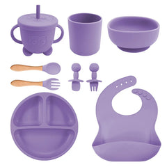 violet Baby Feeding Set | Silicone Baby Utensils