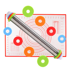 Rolling Pin with Silicone Thickness Rings