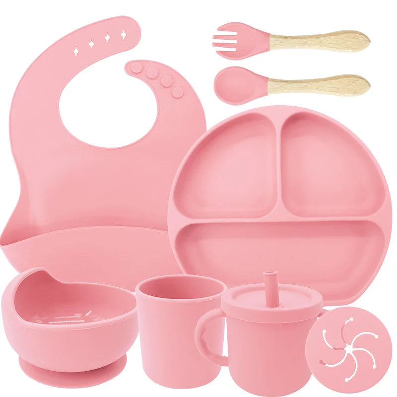8-piece Silicone Baby Meal Set | Baby Utensils