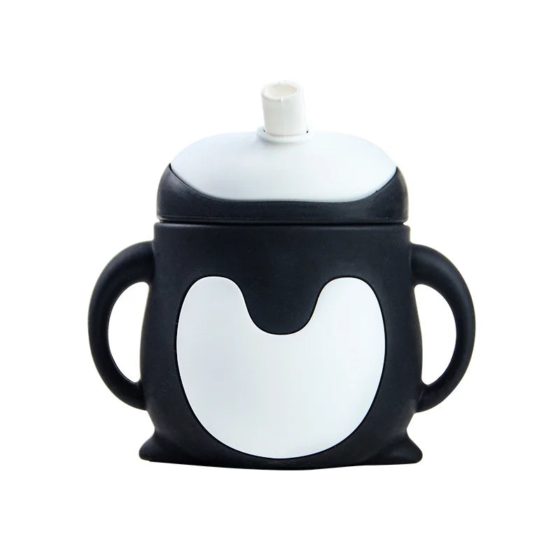 Black Cartoon Shaped Silicone Sippy cup for Newborn
