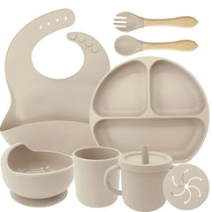 8-piece Silicone Baby Meal Set | Baby Utensils